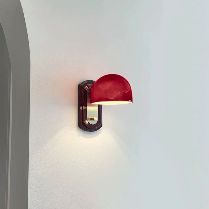 Modern Mid-Century Dome Metal Glass 1-Light Wall Sconce Lamp For Bedroom
