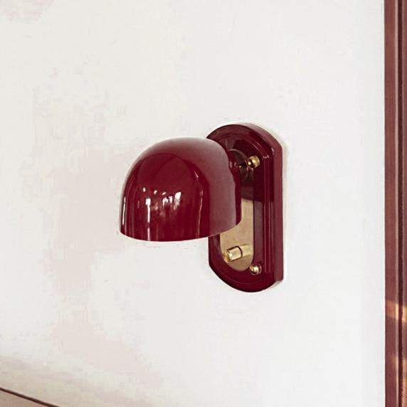 Modern Mid-Century Dome Metal Glass 1-Light Wall Sconce Lamp For Bedroom