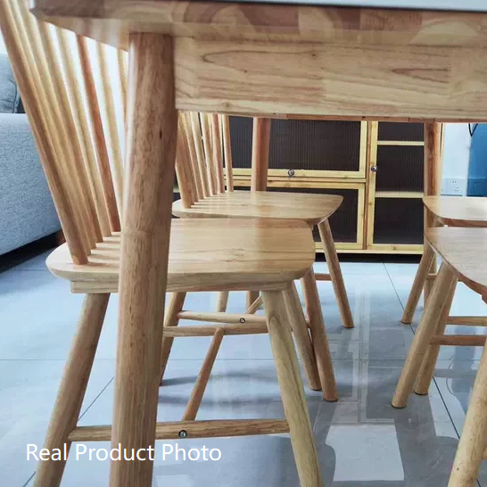 Modern Minimalist Rectangular Rubberwood Dining Table For Dining Room