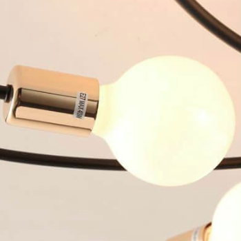 Contemporary Industrial Iron Petal Shaped 6-Light Semi-Flush Mount Lighting For Living Room & Bedroom