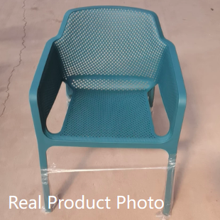 Contemporary Scandinavian Square Hollow PP Stackable Dining Chair Armrest For Dining Room