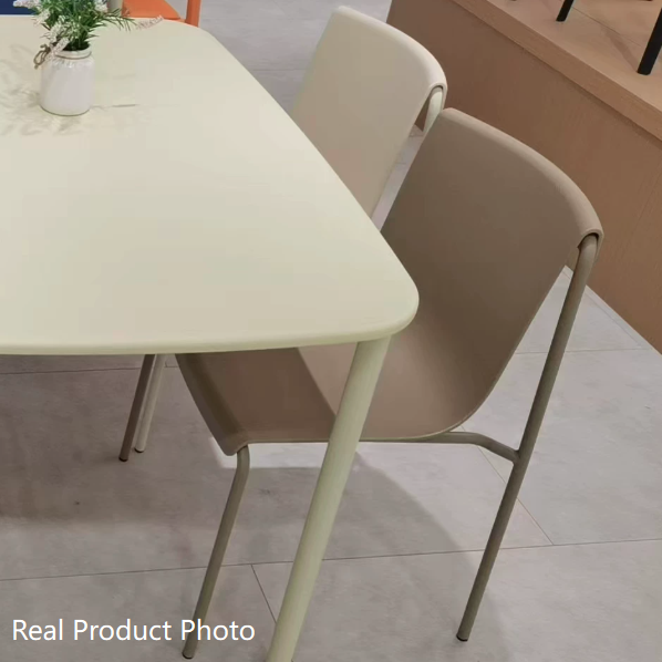 Contemporary Nordic Square PP Plastic Carbon Steel Legs Stackable Dining Chair For Living Room