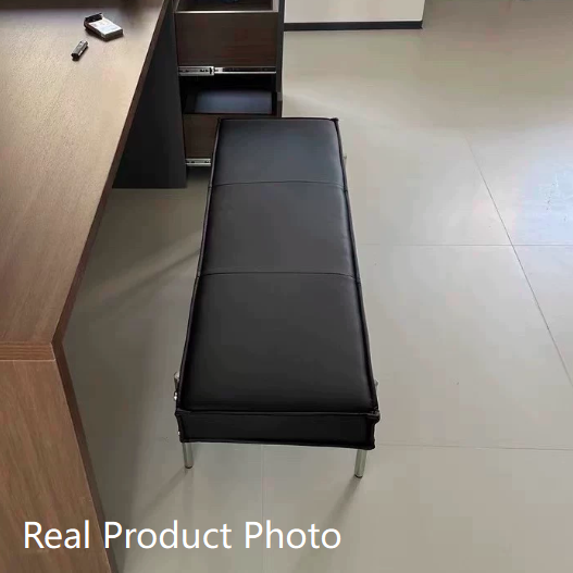 Modern Transitional Rectangular PU Leather Upholstered Stainless Steel Entryway Bench Footstool For Living Room