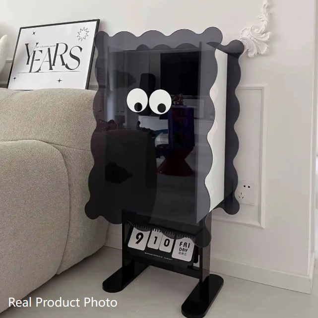 Contemporary Creative Cookie Robot Acrylic Side Table 2-Tier Storage Cabinets For Living Room