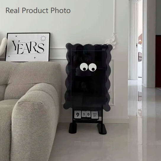 Contemporary Creative Cookie Robot Acrylic Side Table 2-Tier Storage Cabinets For Living Room