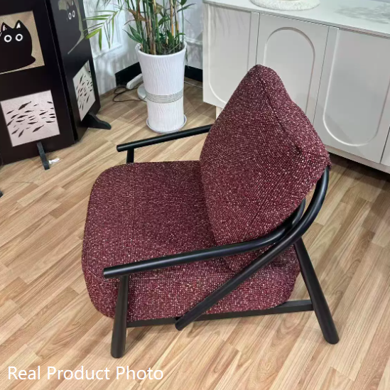 Traditionelles Vintage-Baumwoll-Leinengewebe Kohlenstoffstahlrahmen Schwamm Gebogene Sofa-Rückenlehne Armlehne Für Wohnzimmer 