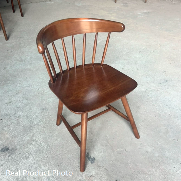 Traditional Vintage Square Arc Ash Wood Dining Chair Backrest For Dining Room