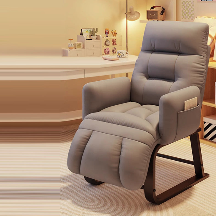 Modern Minimalist Square Rectangular Synthetic Fabric Corduroy Iron Recliner Backrest Armrest For Living Room