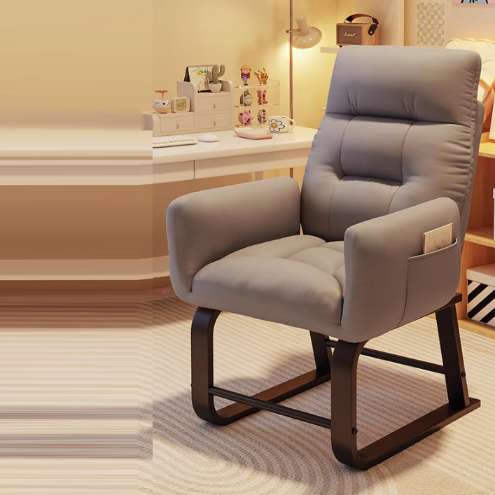 Modern Minimalist Square Rectangular Synthetic Fabric Corduroy Iron Recliner Backrest Armrest For Living Room