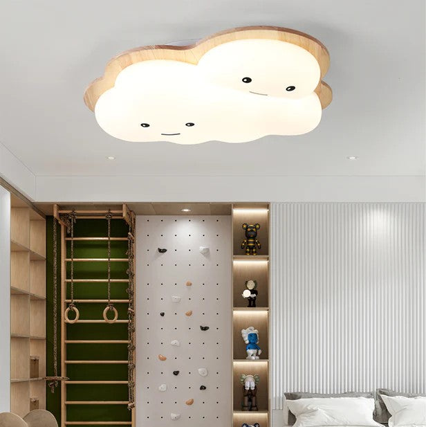 ضوء سقف للأطفال من الأكريليك LED بتصميم عصري وخشبي كرتوني على شكل أخطبوط وقمر لغرفة المعيشة 