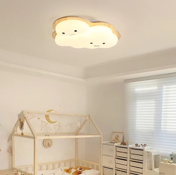 ضوء سقف للأطفال من الأكريليك LED بتصميم عصري وخشبي كرتوني على شكل أخطبوط وقمر لغرفة المعيشة 