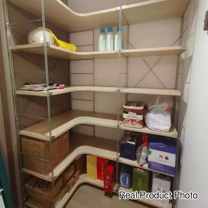 Modern Multi-Tier Storage Shelving Unit With Particleboard Shelves &amp; Carbon Steel Frame - Open Storage Shelf For Living Room, Bedroom &amp; Home Office