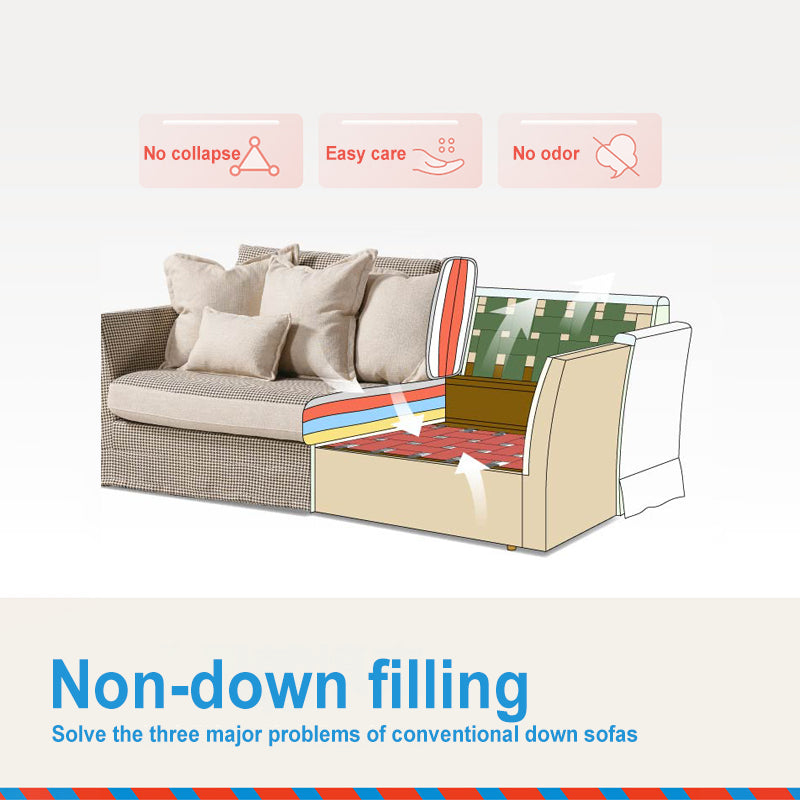 Klassisches Hahnentrittmuster Birkenholz Sofa – Minimalistisches, dezentes, elegantes Sofa mit 3/4 Sitzplätzen für das Wohnzimmer 