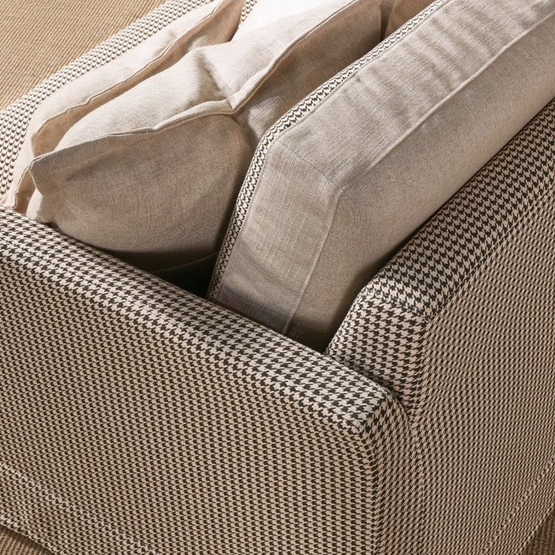 Klassisches Hahnentrittmuster Birkenholz Sofa – Minimalistisches, dezentes, elegantes Sofa mit 3/4 Sitzplätzen für das Wohnzimmer 