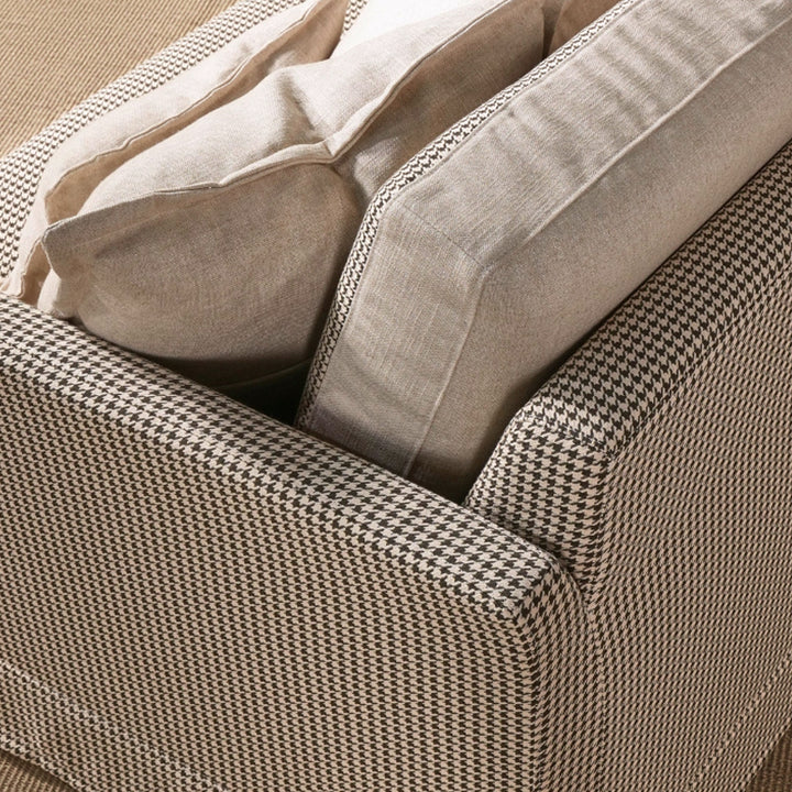 Klassisches Hahnentrittmuster Birkenholz Sofa – Minimalistisches, dezentes, elegantes Sofa mit 3/4 Sitzplätzen für das Wohnzimmer 