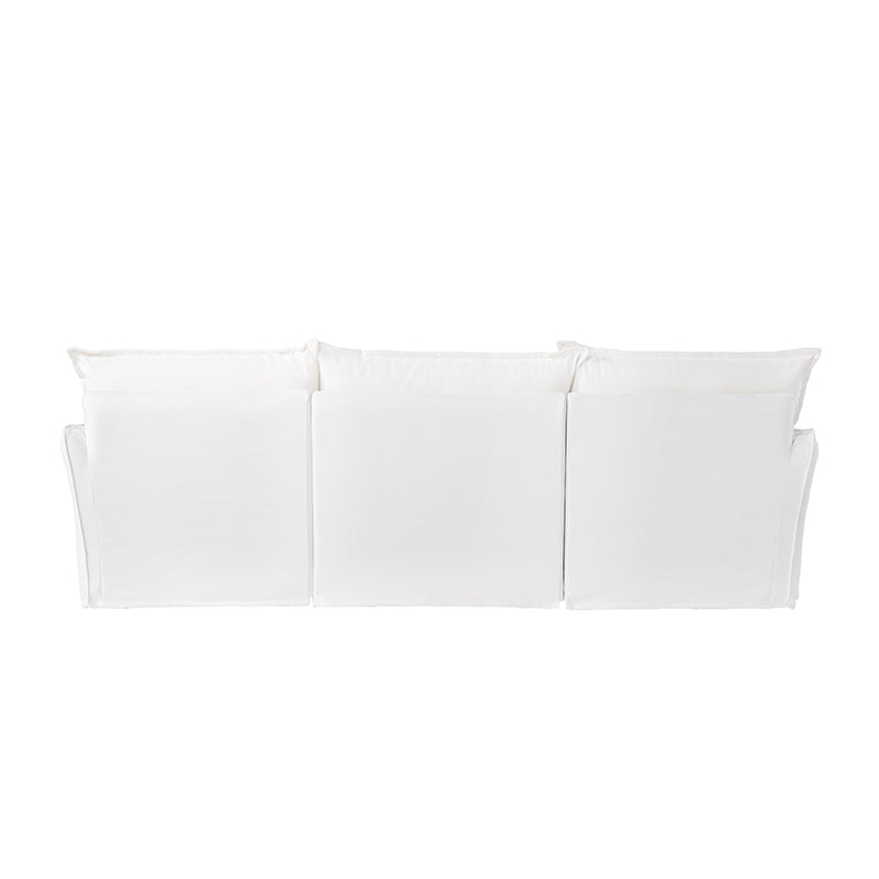 Sofa en bois de bouleau blanc perle – Banquette style coussin minimaliste avec 2/3 places pour salon 