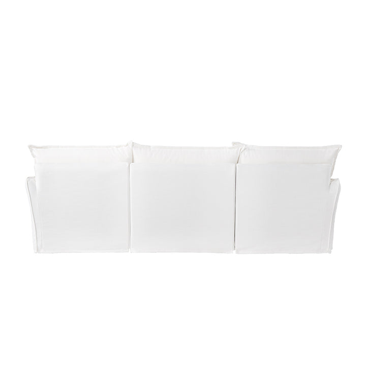Sofa en bois de bouleau blanc perle – Banquette style coussin minimaliste avec 2/3 places pour salon 
