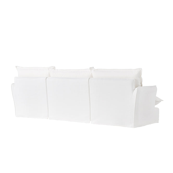 Sofa en bois de bouleau blanc perle – Banquette style coussin minimaliste avec 2/3 places pour salon 
