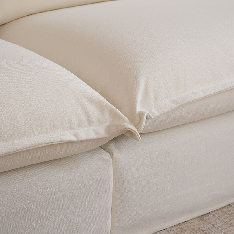 Sofa en bois de bouleau blanc perle – Banquette style coussin minimaliste avec 2/3 places pour salon 