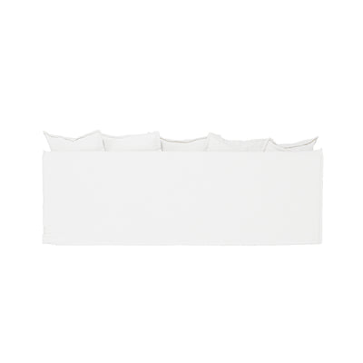 Moonlight White Linen Birch Wood Sofa - French Pure Soft-Touch Lounge Sofa With 3/4 Seater For Living Room