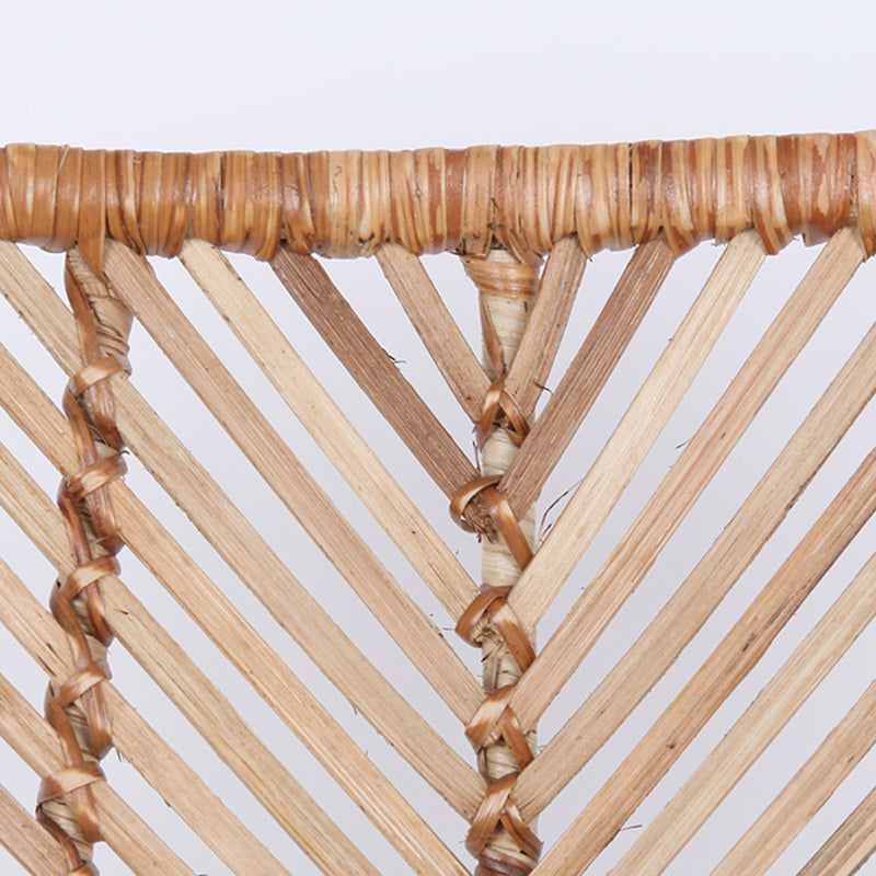 Coastal Rattan Dining Chair - Hand-Woven Feather-Leaf Texture &amp; Iron Frame Chair For Dining Room &amp; Kitchen