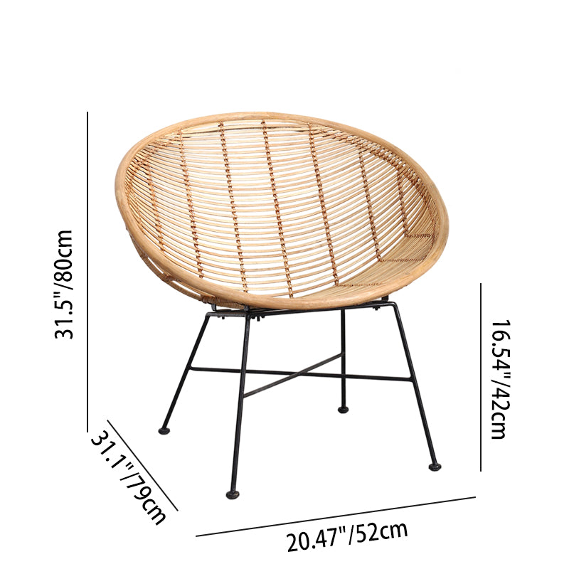 Circular Wrap-Around Rattan Chair - Ergonomic Comfort Hand-Woven &amp; Breathable Chair For Garden