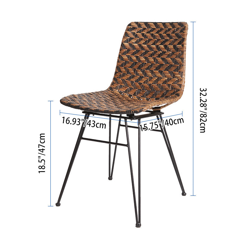 Chaise de salle à manger en tressage de rotin respirant - Chaise à motif géométrique scandinave pour salle à manger et cuisine 