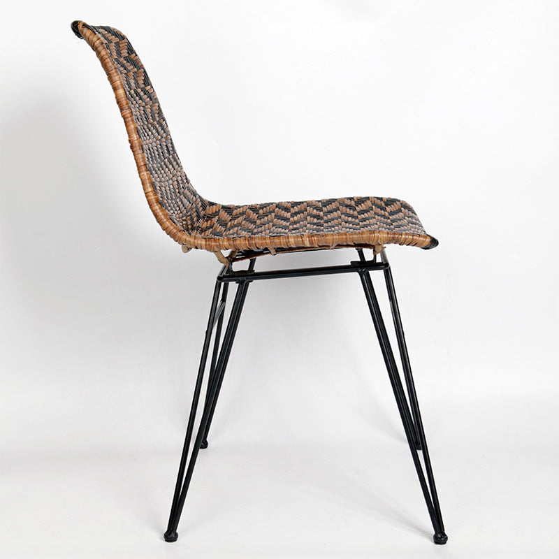 Chaise de salle à manger en tressage de rotin respirant - Chaise à motif géométrique scandinave pour salle à manger et cuisine 