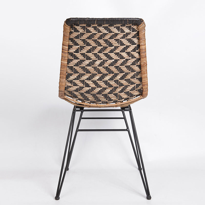 Chaise de salle à manger en tressage de rotin respirant - Chaise à motif géométrique scandinave pour salle à manger et cuisine 
