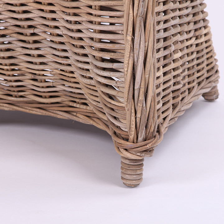 Chaise tressée en rotin de qualité supérieure - Chaise de salle à manger bohème aux courbes fantaisistes, tissée à la main, pour salle à manger et jardin 