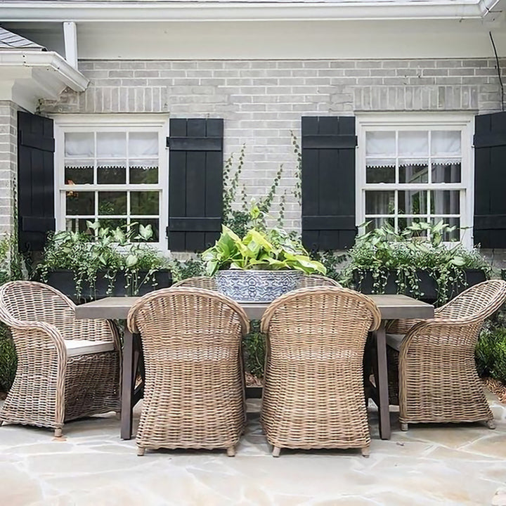 Chaise tressée en rotin de qualité supérieure - Chaise de salle à manger bohème aux courbes fantaisistes, tissée à la main, pour salle à manger et jardin 