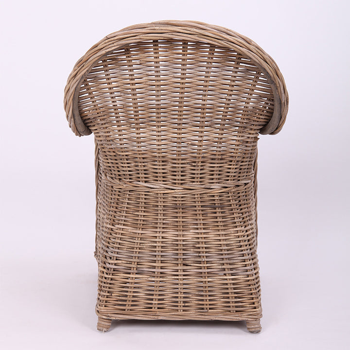Chaise tressée en rotin de qualité supérieure - Chaise de salle à manger bohème aux courbes fantaisistes, tissée à la main, pour salle à manger et jardin 