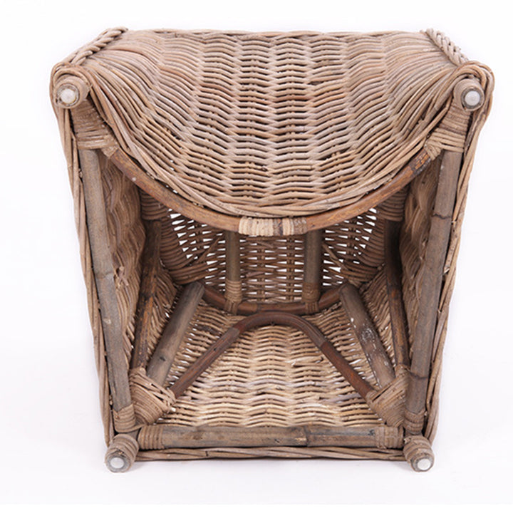 Chaise tressée en rotin de qualité supérieure - Chaise de salle à manger bohème aux courbes fantaisistes, tissée à la main, pour salle à manger et jardin 