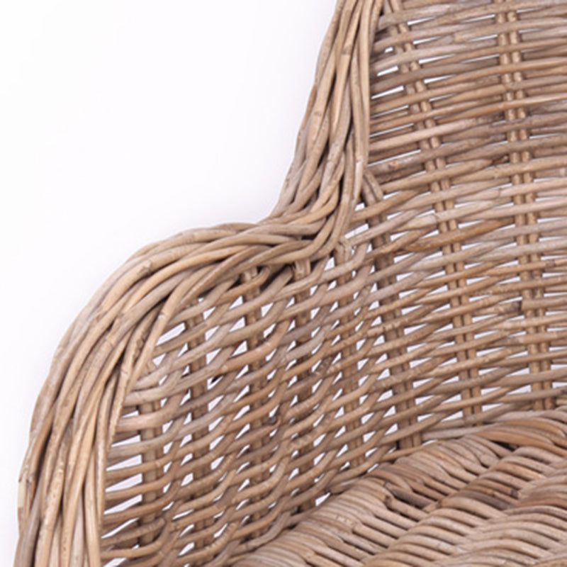 Chaise tressée en rotin de qualité supérieure - Chaise de salle à manger bohème aux courbes fantaisistes, tissée à la main, pour salle à manger et jardin 