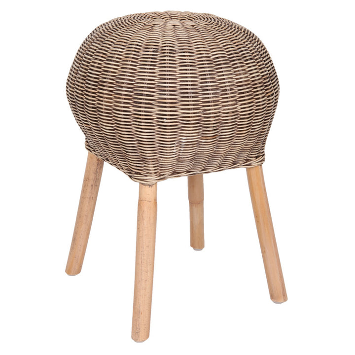 Banc à chaussures traditionnel en rotin naturel chinois - tabouret à chaussures tambour fait main pour salon 