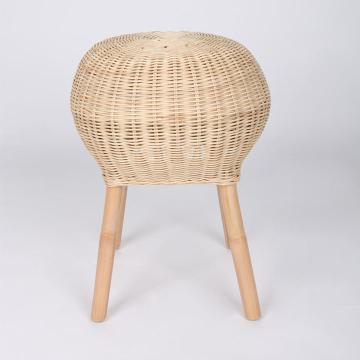 Banc à chaussures traditionnel en rotin naturel chinois - tabouret à chaussures tambour fait main pour salon 