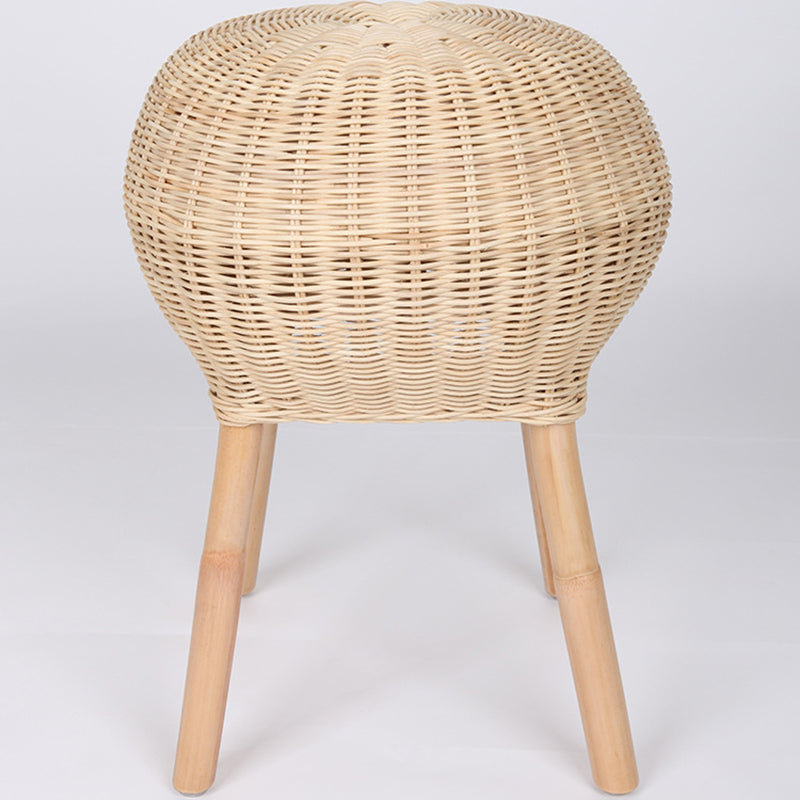Banc à chaussures traditionnel en rotin naturel chinois - tabouret à chaussures tambour fait main pour salon 