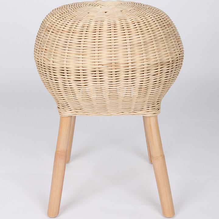 Banc à chaussures traditionnel en rotin naturel chinois - tabouret à chaussures tambour fait main pour salon 