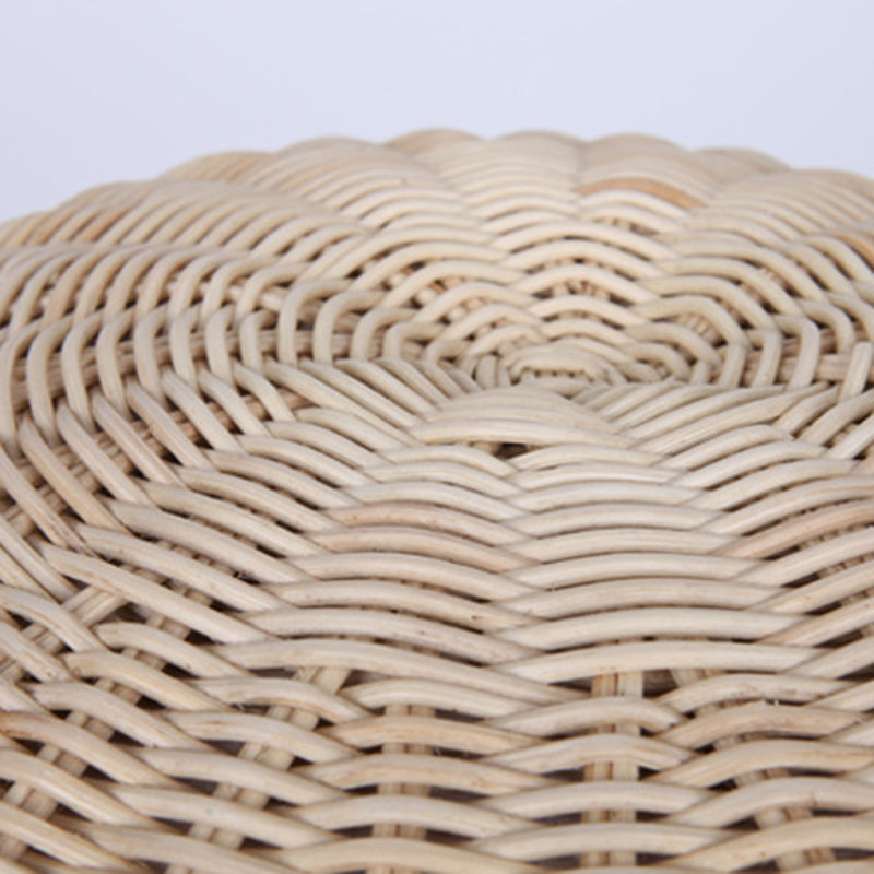 Banc à chaussures traditionnel en rotin naturel chinois - tabouret à chaussures tambour fait main pour salon 