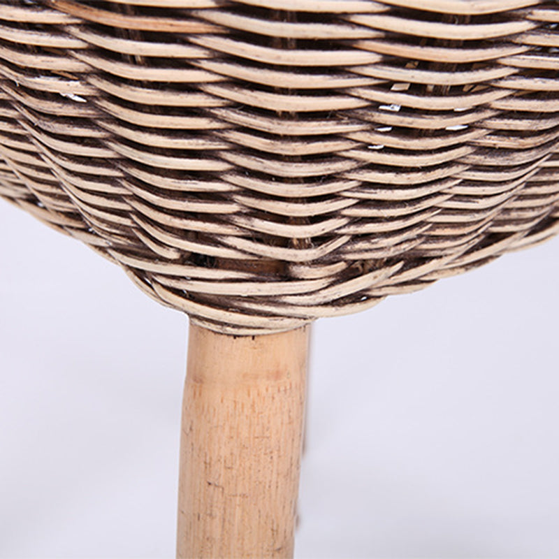 Banc à chaussures traditionnel en rotin naturel chinois - tabouret à chaussures tambour fait main pour salon 