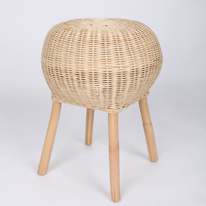 Banc à chaussures traditionnel en rotin naturel chinois - tabouret à chaussures tambour fait main pour salon 