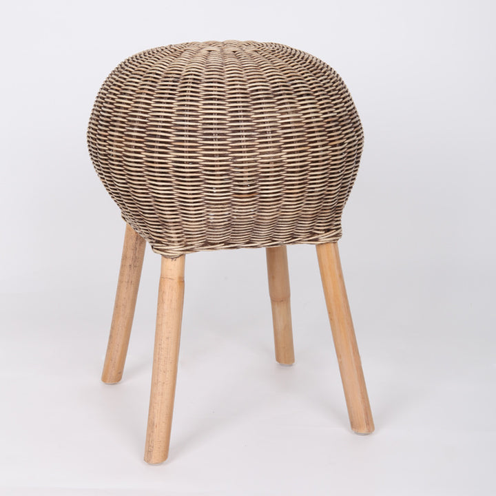 Banc à chaussures traditionnel en rotin naturel chinois - tabouret à chaussures tambour fait main pour salon 