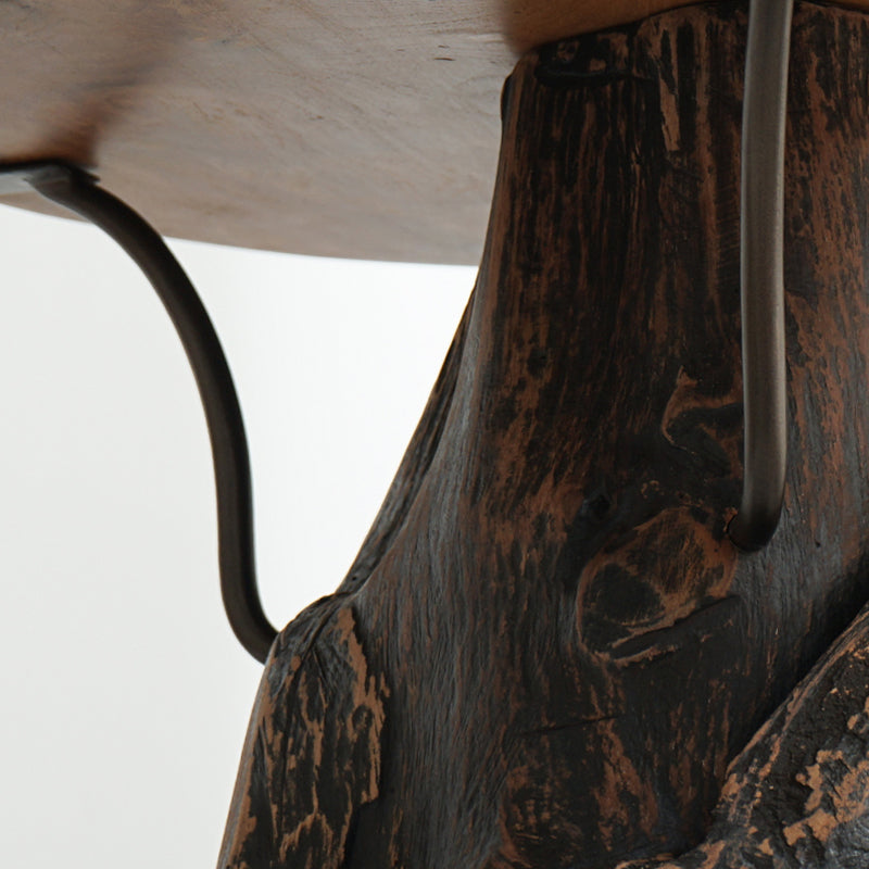 伝統的な中国の天然チーク材サイドテーブル - リビングルーム用の手彫りコーヒーテーブル 