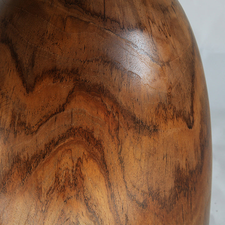 Traditional Bowl Shaped Top Coffee Table - Teak Wood Sculptural End Table For Living Room