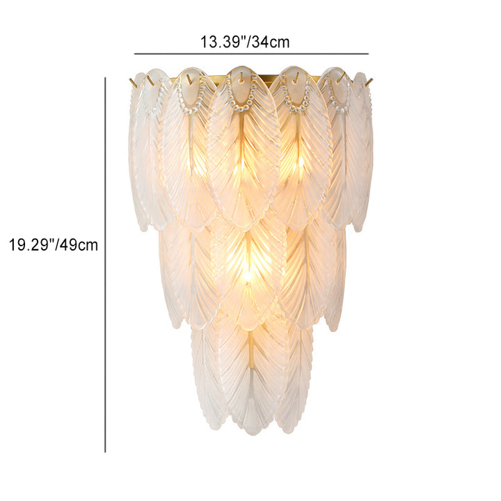 Europäische leichte Luxus-Feder-Eisen-Glas 2/3-Licht Wandleuchte 