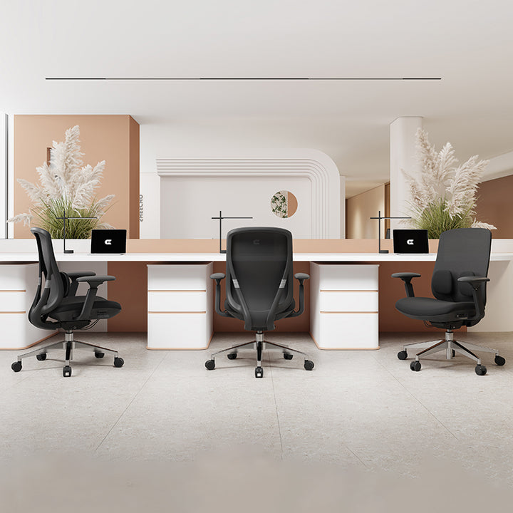 Long-Hour Comfort Ergonomic Office Chair - High-Resilience Seat Silent Casters & Aluminum Base Desk Chair For Home Office