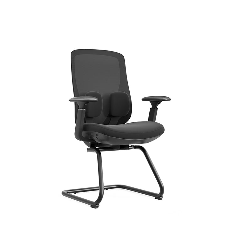 Sattel-Bürostuhl – 4D-verstellbare Armlehnen und adaptive Lendenwirbelstütze, Mesh-Konferenz-Bürostuhl für das Homeoffice 