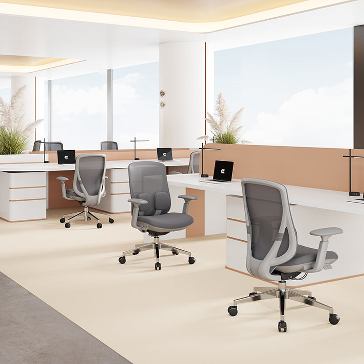 Modern Minimalist Cable-Controlled Office Chair - 360° Lumbar Adjust Heavy-Duty Aluminum Base & Safety Gas Lift Silent Caster Desk Chair For Home Office
