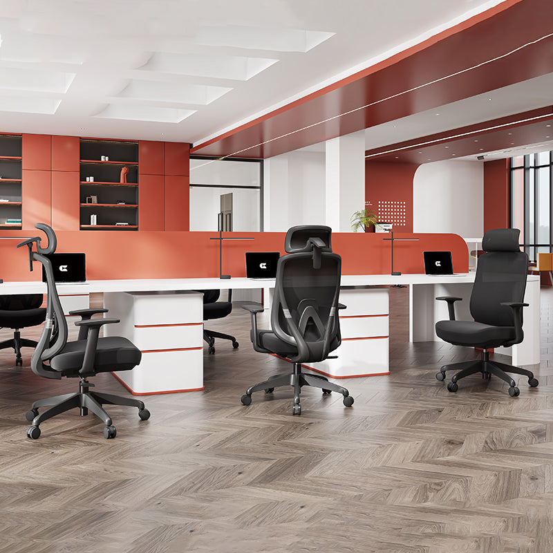Modern Minimalist High-Back Mesh Executive Desk Chair - 4D Adjustable Headrest &amp; Lumbar Support Silent Caster Ergonomic Office Chair For Home Office