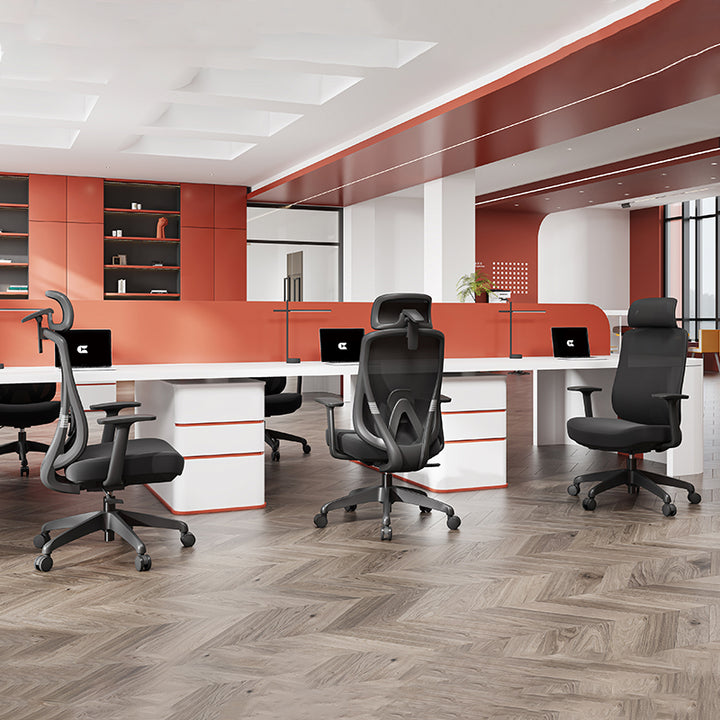 Modern Minimalist High-Back Mesh Executive Desk Chair - 4D Adjustable Headrest & Lumbar Support Silent Caster Ergonomic Office Chair For Home Office